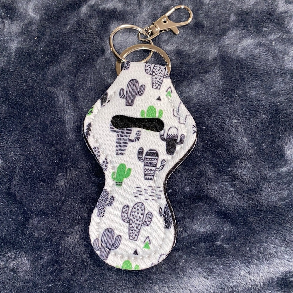 New cactus chapstick holder keychain